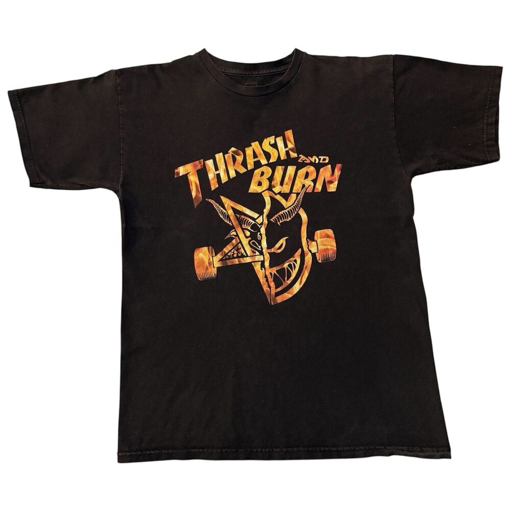 Vintage Thrasher Spitfire Thrash and Burn Skateboard T-Shirt Men’s Medium Cotton